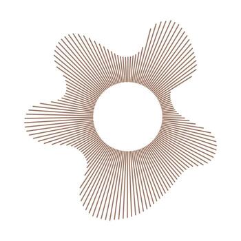 Circular wave, sound lines. Radial thin rays. Sound ring mockup. Equalizer logo template, radial spectrum. Wavy frame circle pattern. Wavy design element. Voice flat symbol. Depicting audio music icon vector