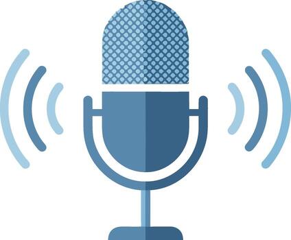 Studio microphone icon for broadcasting and recording. vector