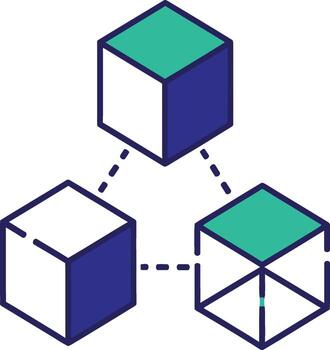 blockchain tecnología concepto con interconectado cubitos representando un descentralizado red. vector