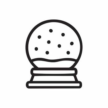 A Nostalgic Snow Globe Icon with Classic Design and Simple Elements for Holiday or Winter Themes vector