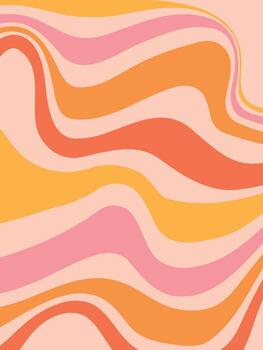 Retro Wavy Abstract Background in Warm Tones vector
