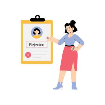 Sending rejection notification to job applicant illustration vector