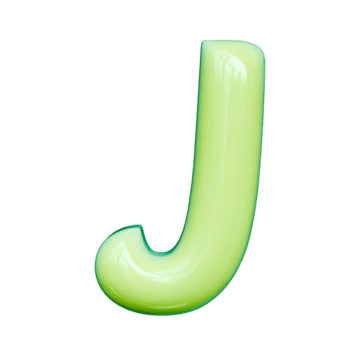 carta j Lima verde néon lustro emblema png