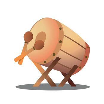 drum with two sticks on it vector