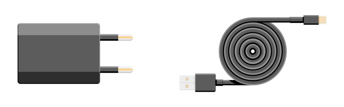 grey power plug adapter with two pins vector