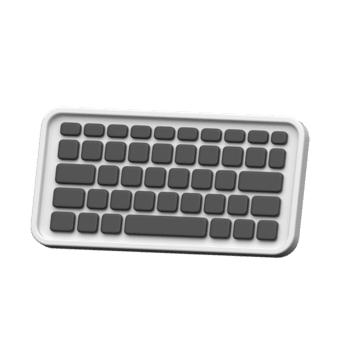 3d teclado ícone perfeito para digitando, entrada, e Informática aplicativos. png