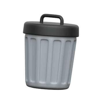 3d uitschot bak icoon vertegenwoordigen verwijderen, verwijderen, of schoon functies. png