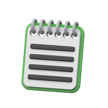 3d bloc notes icona per Appunti, liste, e documento la modifica. png