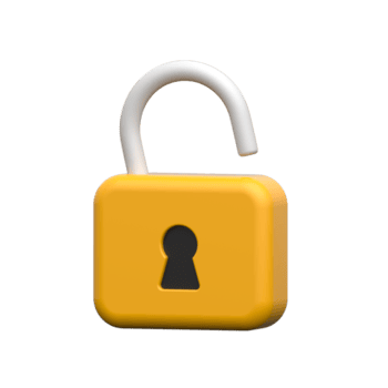 3d freigeschaltet Vorhängeschloss Symbol Darstellen Zugang, offen, oder Authentifizierung. png