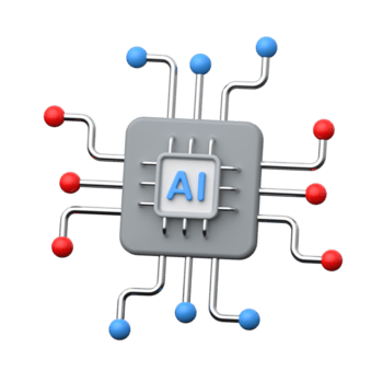 modern 3d ai microchip icoon vertegenwoordigen kunstmatig intelligentie- verwerken, png