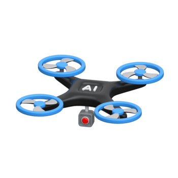 3d ai zumbido símbolo representando ai robótica y aéreo tecnología png