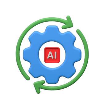 3d ai équipement cycle symbole représentant automatisation et flux de travail png