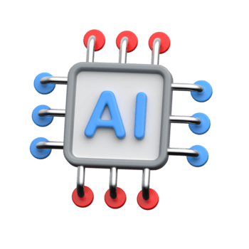 moderno 3d ai microchip icona che rappresentano artificiale intelligenza in lavorazione. png