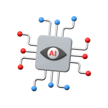 modern 3d ai microchip icoon vertegenwoordigen kunstmatig intelligentie- verwerken png