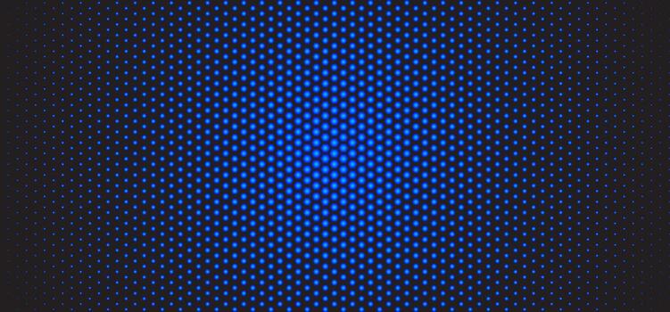 Blue hexagon halftone led glow background, futuristic cyber hexagonal pattern for sport texture, ads, websites bg, gaming posters, app UI, fintech presentations, tech wallpapers. backdrop vector