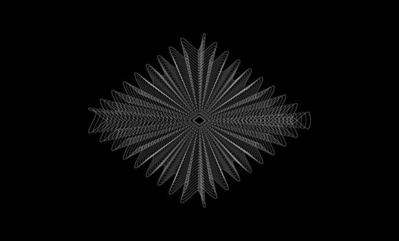 Guilloche Spirograph Starburst With Diamond Center On Black Minimal Background For Luxury Branding, Poster Or Certificate Design. Abstract Modern Geometric Pattern. Illustration vector