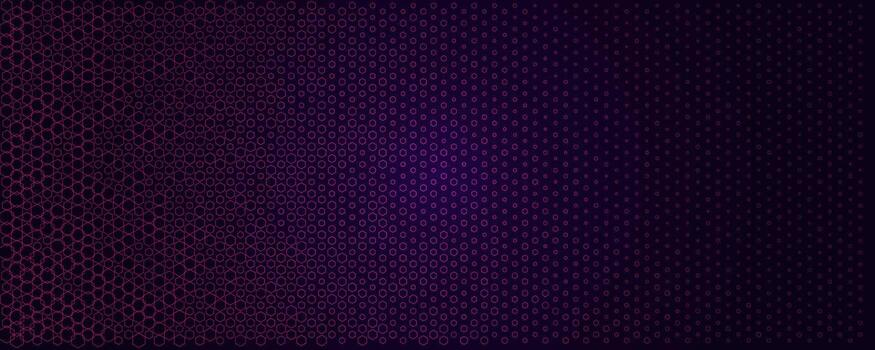 neón hexágono panal degradado resumen fondo, púrpura oscuro tecnología modelo. futurista digital cuadrícula para aterrizaje héroe, bandera, aplicación ui, cripto marca, carteles, embalaje. ilustración vector