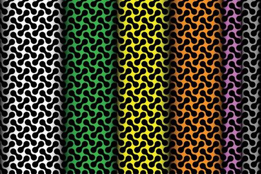 Vibrant Interlocking Curve Geometric Pattern vector