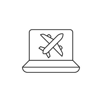 Digital Travel Planning and Online Flight Booking Concept Displayed on a Laptop Screen, Symbolizing Modern Connectivity for Global Journeys, Remote Work, and Efficient Expedition Arrangements vector