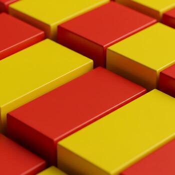 Abstract Rectangular Blocks Pattern in Red and Yellow photo