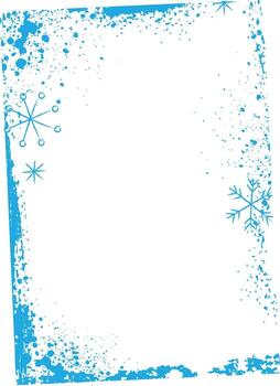 Grunge Snowflake Rectangle Border Frame Illustration vector