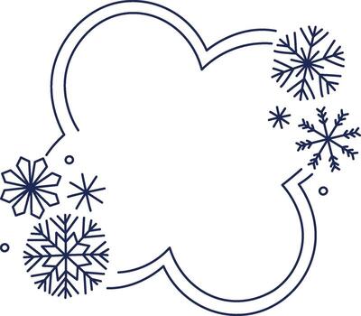 Snowflake Frame with Cloud Shape vector