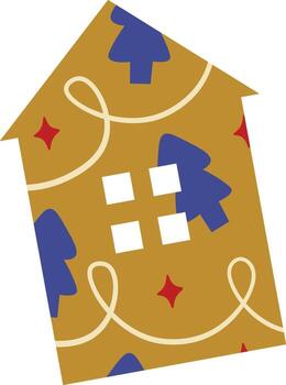 decorativo pan de jengibre casa con arboles modelo vector