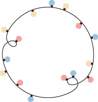 Circular String of Festive Lights Frame vector