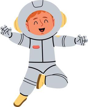 Joyful Astronaut in Spacesuit vector
