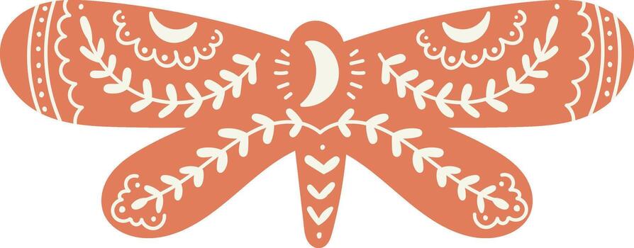 Dragonfly with Moon Patterns vector