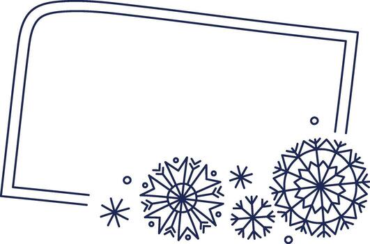 Geometric Snowflakes Rectangle Frame vector