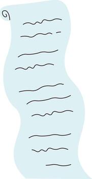 Wavy Scroll with Handwritten Lines vector