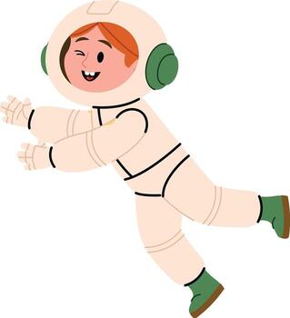 Smiling Astronaut in Spacesuit Illustration vector