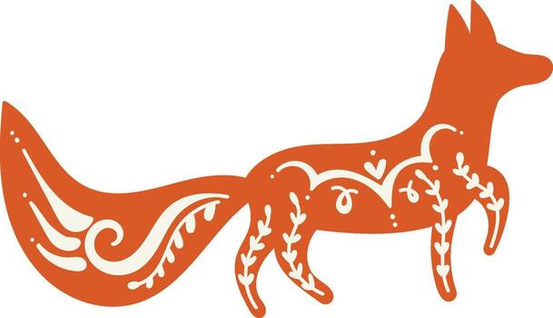 Fox Silhouette with Pattern vector