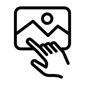 smudge, hand touching image outline icon design good for web or mobile app vector