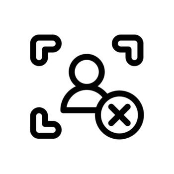 Face Recognition problem outline icon design good for web or mobile app vector