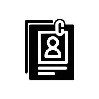 personal portfolio document solid icon design good for web or mobile app vector