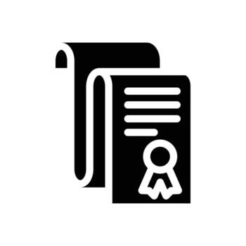 certificado de mérito sólido icono diseño bueno para web o móvil aplicación vector