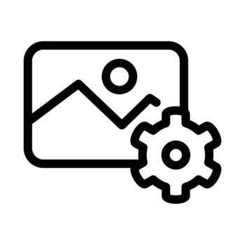 image setting outline icon design good for web or mobile app vector