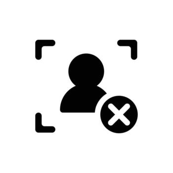 Face Recognition problem solid icon design good for web or mobile app vector
