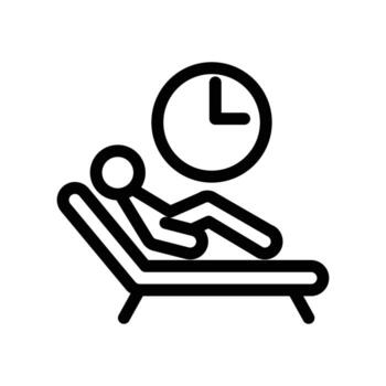 sleep rest clock outline icon design good for web or mobile app vector