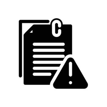 documento con exclamación marca sólido icono diseño bueno para web o móvil aplicación vector