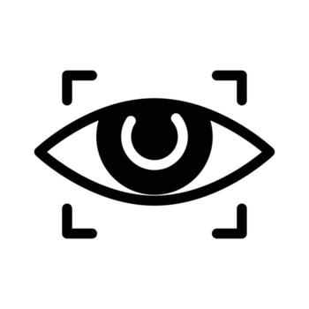 Eye scan ID recognition solid icon design good for web or mobile app vector