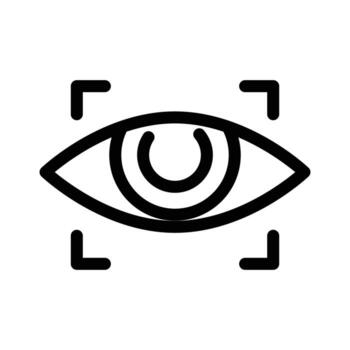 Eye scan ID recognition outline icon design good for web or mobile app vector