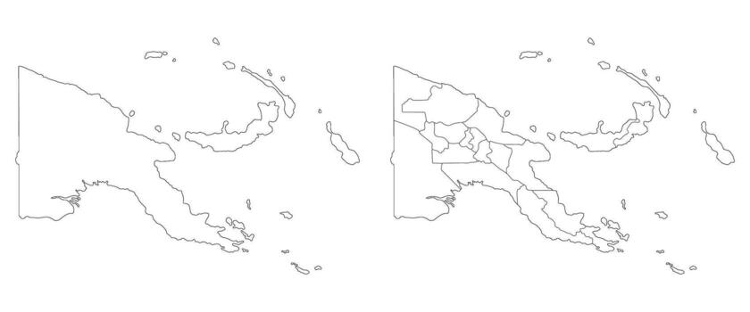 Papua New Guinea map set. Map of Papua New Guinea in set with white color vector