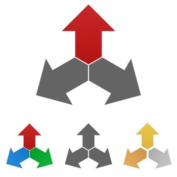 Triangular arrow logo symbol design set vector