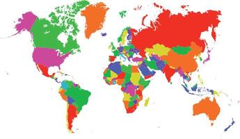 colourful world map vector