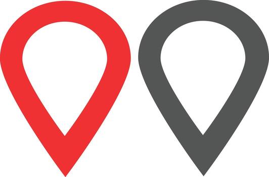 set of two pins in red and grey suitable for maps uses and others vector