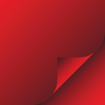 Abstract red background with a curled corner detail and soft shading vector