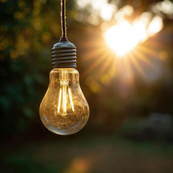 calentar ligero bulbo, puesta de sol antecedentes foto